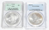 2 PCGS Graded Collector Morgan Silver Dollar Coins