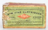 Collector Box Of Western .25 Stevens Ammunition