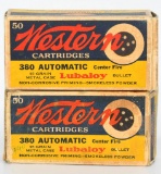 2 Collector Boxes Of Western .380 ACP Ammunition