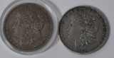 2 US Collector Morgan Silver Dollar Coins Dated