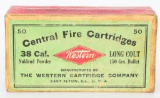 Collector Box Of Western .38 Long Colt Ammunition