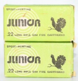 2 Collector Boxes Of Junior Sport .22 LR