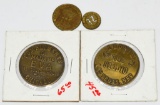 4 Various Stamped Collector Coins