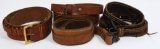 3 Leather Rifle Slings, & 1 Leather Belt