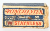 50 Rd Collector Box Of Winchester .22 Short Ammo