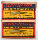 2 Collector Boxes Of Winchester .25-35 Win Ammo