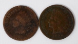 2 United States Indian Head One Cent Coins