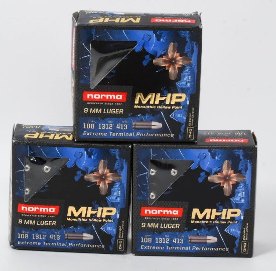 60 Rounds Of Norma MHP 9mm Luger Ammunition