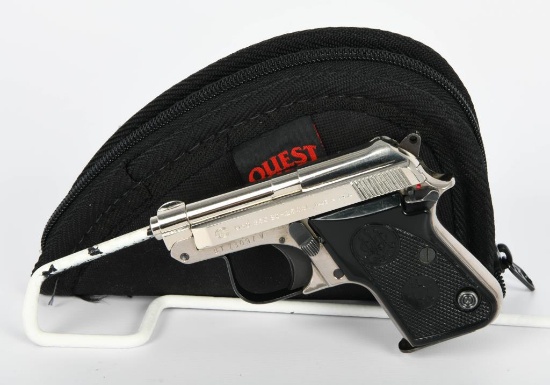 Nickel Beretta Model 950 BS Semi Auto Pistol .25