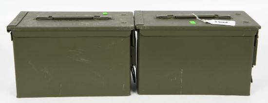 (2) Mil Spec 50 Cal M2A1 Empty Ammo Cans