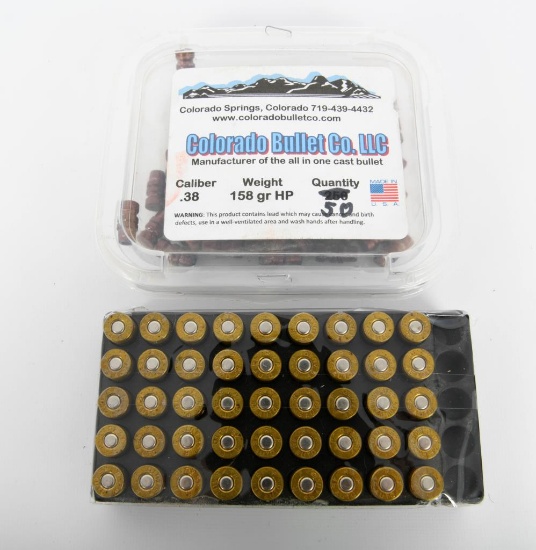 45 CT .45acp brass casings & .38 cal Tips