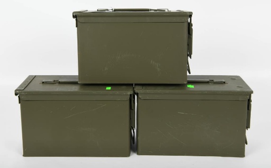 (3) Mil Spec 50 Cal M2A1 Empty Ammo Cans
