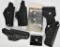 6 Various Size Black Leather Basketweave Holsters