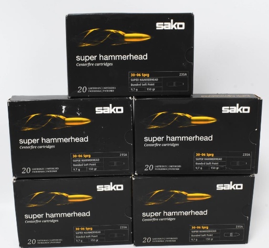 100 Rounds of Sako .30-06 SPRG Ammunition