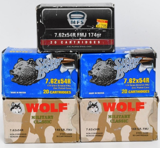 100 Rounds Of 7.62x54R Ammunition