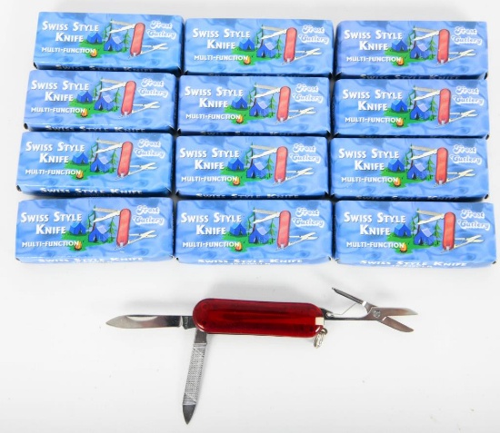 Lot of 12 New Frost Cutlery Swiss Style Knives