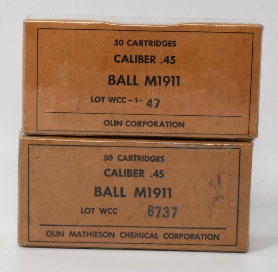 100 Rounds Of Ball M1911 .45 Caliber Ammunition