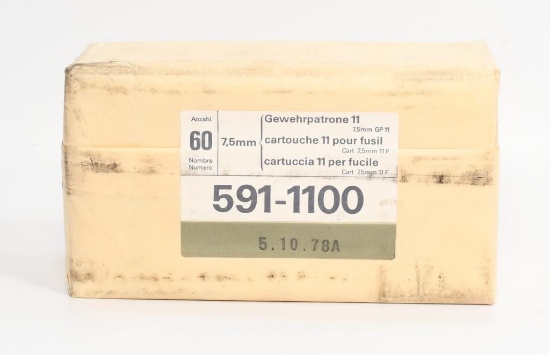 Sealed Brick 60 Rounds 7.5x55 Swiss Ammunition