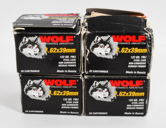 99 Rounds Of Wolf 7.62x39 Ammunition