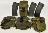 4 Military AR Magazine Pouches & 3 Magazines