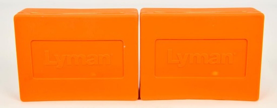 (2) Lyman Utility Crank in 2 orange storage contai
