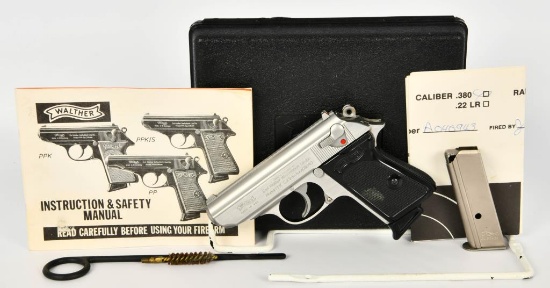 Stainless Walther PPK Semi Auto Pistol .380 ACP