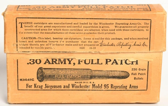 Collector Box of Winchester .30 Army Full Patch