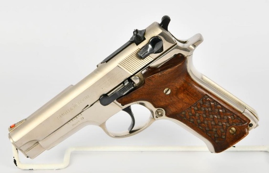 Nickel Smith & Wesson Model 59 Semi Auto Pistol