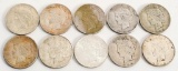 10 Liberty Silver Peace Dollar Coins