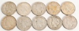 10 Liberty Silver Peace Dollar Coins