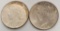 2 Liberty Silver Peace Dollar Coins