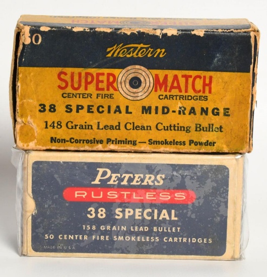 Collector Boxes of Peters and Western .38 Special