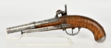 Antique 1800's Percussion Pistol With Belt Hook