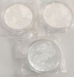 3 Uncirculated Silver Eagle 1 Oz Coins