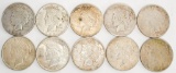 10 Liberty Silver Peace Dollar Coins