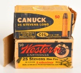 100 Rounds Of .25 Stevens Ammunition
