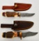 2 Custom Handmade Damascus Fixed Blade Knives