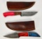 2 Custom Handmade Damascus Fixed Blade Knives