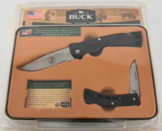 NIB Buck Boone And Crockett Knife Set