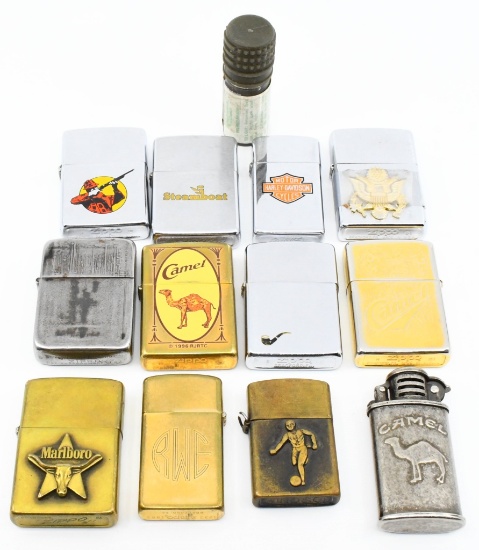 12 Various Style Collector Zippo Lighters