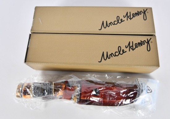 2 New Uncle Henry 153UH Golden Spike Knives