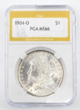 Uncirculated PGA Graded Morgan Silver Dollar