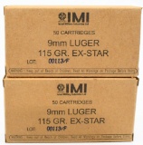 100 Rounds of IMI 9mm Luger Ammunition