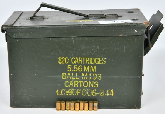 Large Ammo Can Full Of 9mm Empty Brass Casings