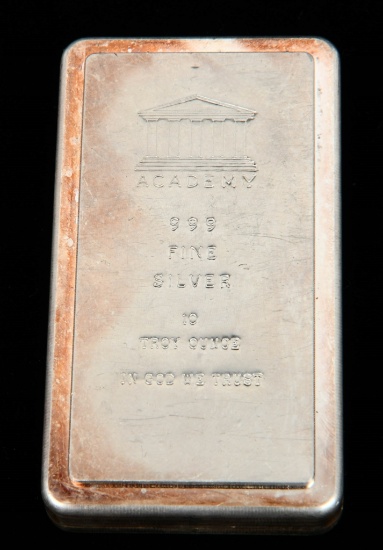 10 oz Academy Silver Bar small Font Stacker
