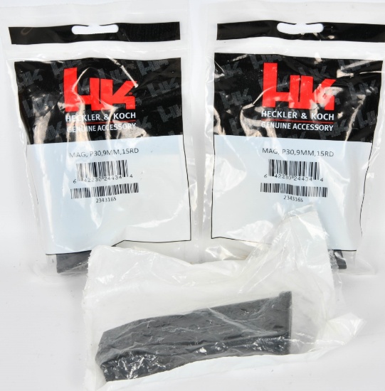 3 New HK Heckler & Koch P30 9mm 15 round Magazines
