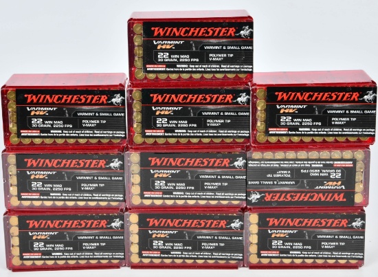 500 Rounds Of Winchester .22 Win Mag Ammo