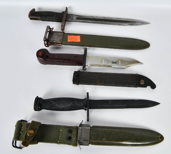 (3) Military Bayonet / Knife with scabbard