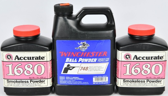 2 Lbs Accurate 1680 & 1 Lb Win 748 Ball Powder