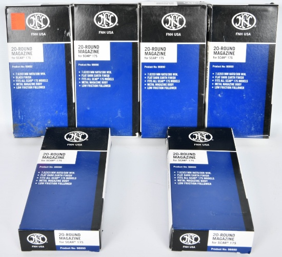 (6)FN SCAR 17S Mags NIP FDE 20 rds (1) Black Mag